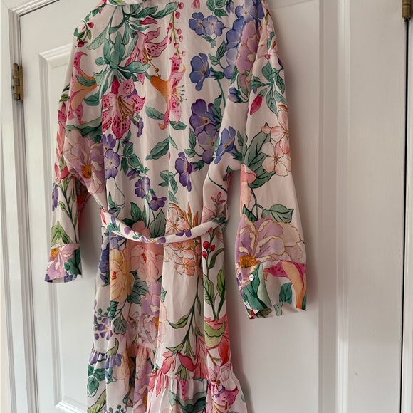 NWT Zara Ladies Multicolor Floral Shirt Dress with Belt Sz XL - Picture 8 of 8